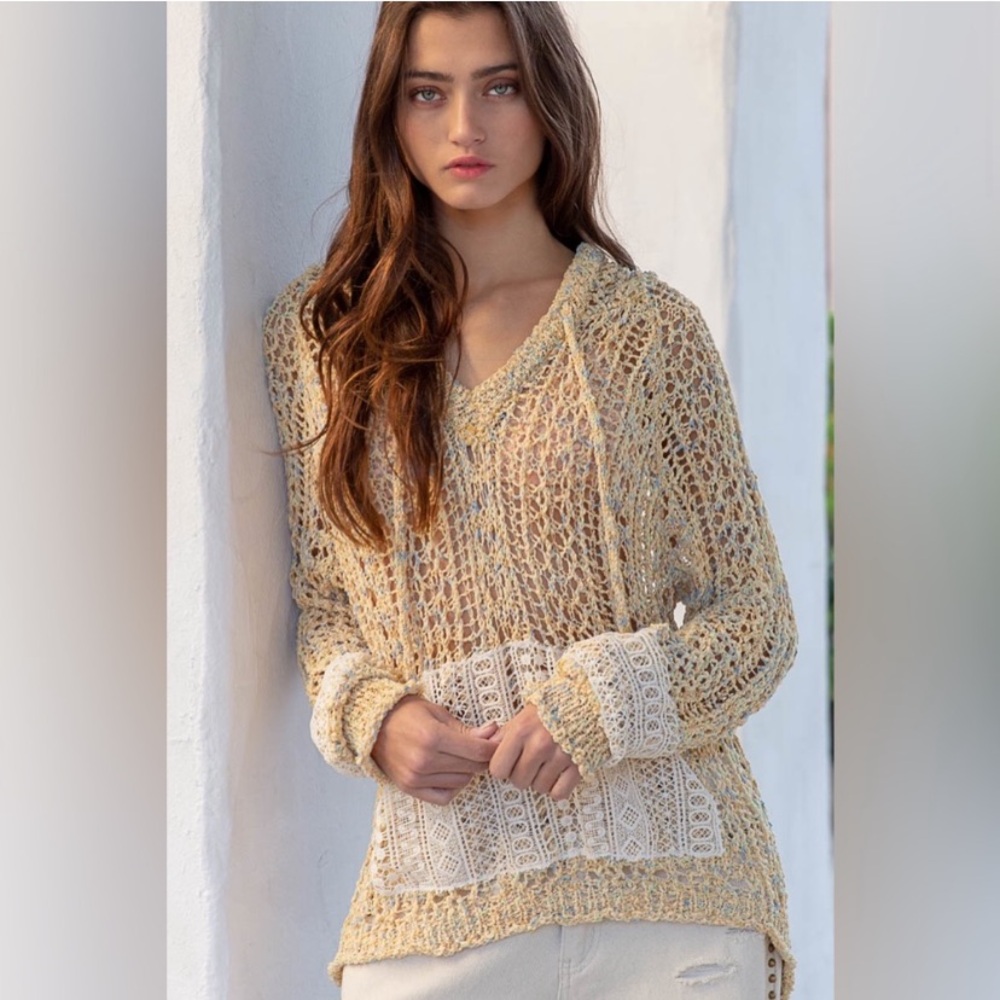 POL crochet hoodie.